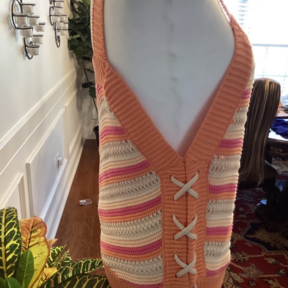 WIDE STRAP LACE UP SIDES Color: PAPAYA) ( Size: Large) - Picture 3 of 9